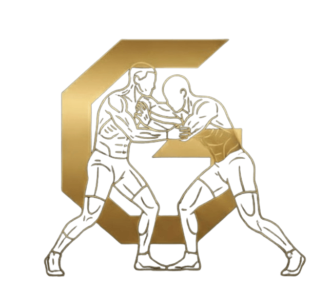 The Guild — gold G lettermark with wrestlers