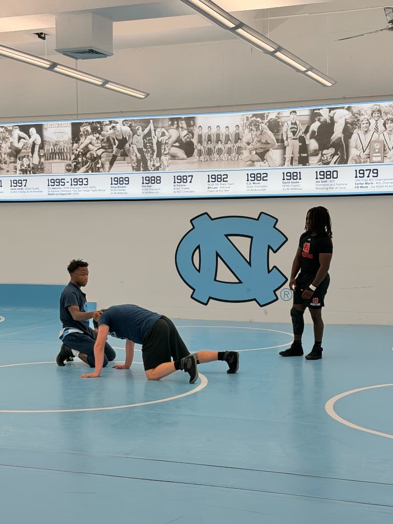 One-on-one coaching in a Division I wrestling room